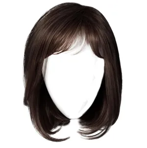 Luck Clasic Chin-Length Bob Wig, Face framing Customized Full-Fringe by Hairuwear, Average Cap, Dark Brown