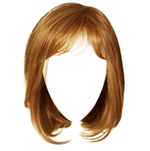 Luck Clasic Chin-Length Bob Wig, Face framing Customized Full-Fringe by Hairuwear, Average Cap, Light Red
