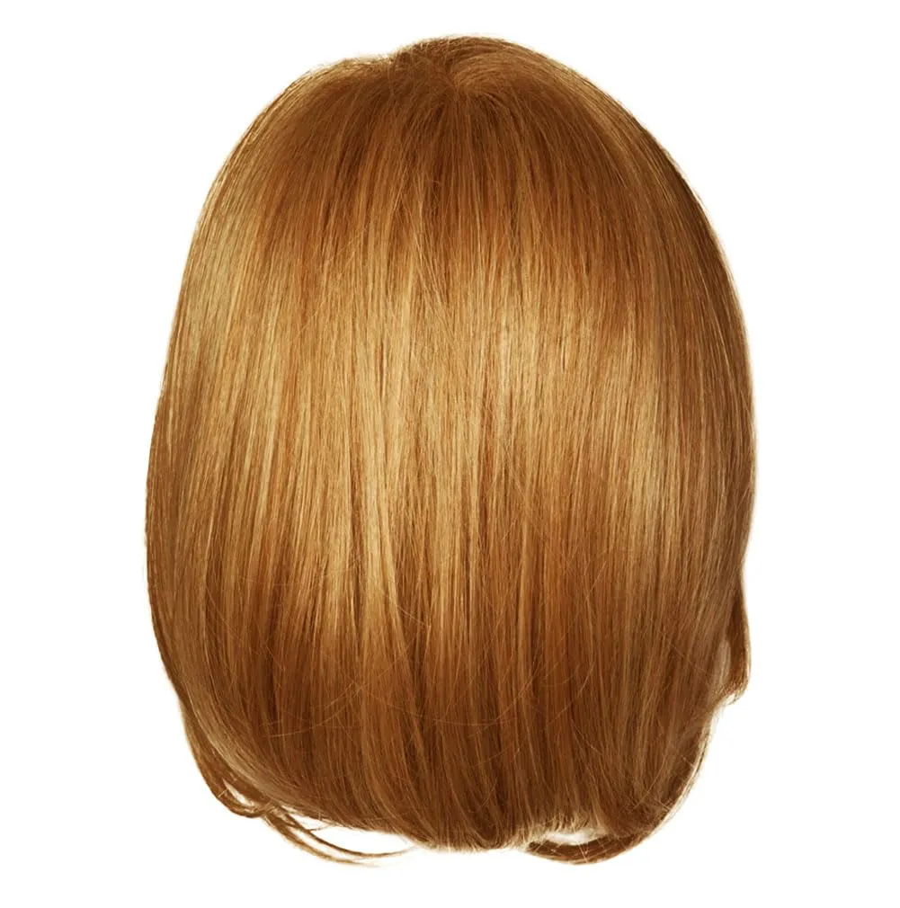 Luck Clasic Chin-Length Bob Wig, Face framing Customized Full-Fringe by Hairuwear, Average Cap, Light Red