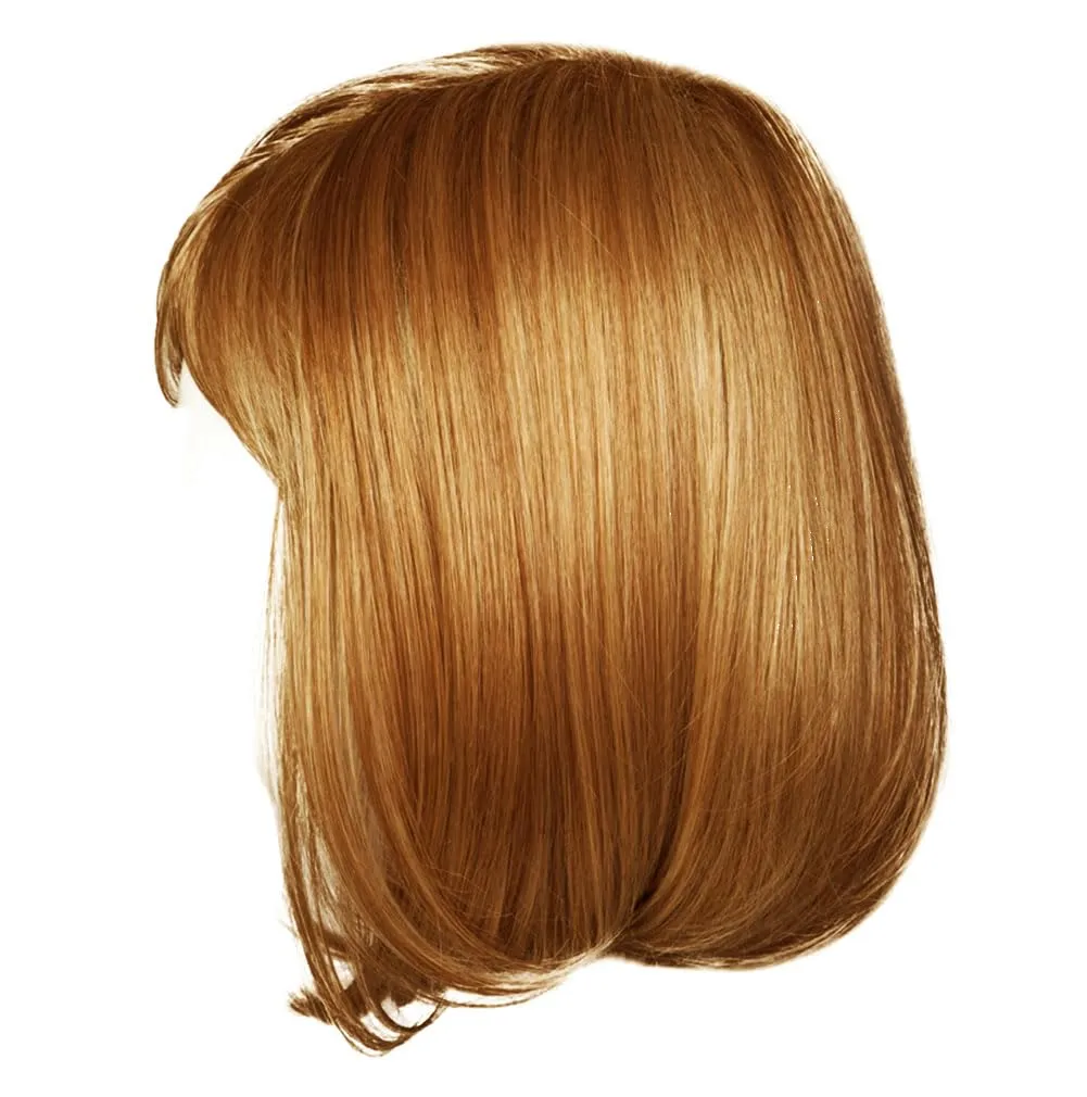 Luck Clasic Chin-Length Bob Wig, Face framing Customized Full-Fringe by Hairuwear, Average Cap, Light Red