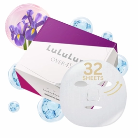Lululun 32 EA Facial Sheet Mask for Anti-Aging & Clear Skin Women & Men, Hydrating & Moisturizing Daily Face Sheet Mask, Organic Iris Root & Seaweed Extract Natural Japanese Skincare, Over 45 PURPLE