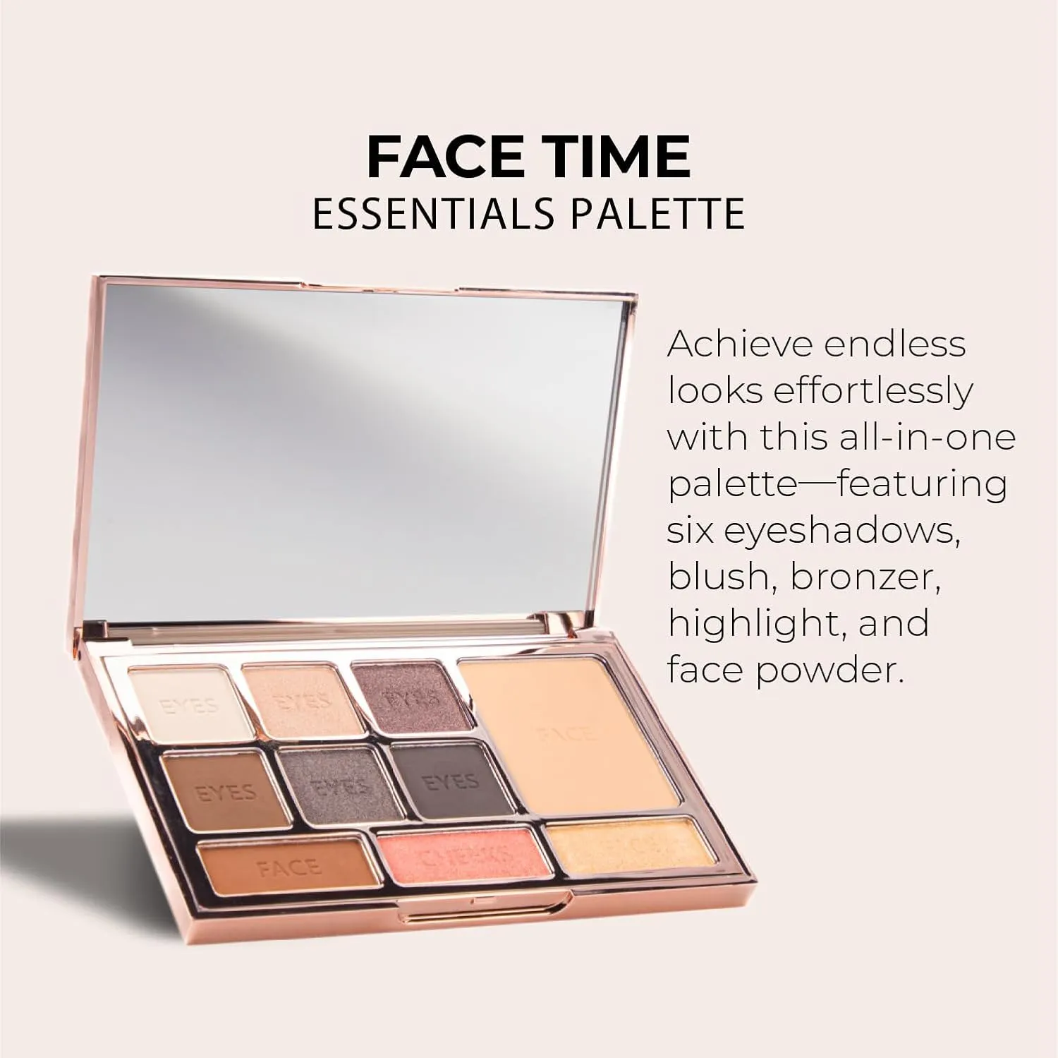LUMINESS Face Time All In One Makeup Kit - Includes Face Palette, Airbrush Foundation, and Makeup Brush - Long-Wearing, Silky, Soft, Easy to Blend, 3-PC Make Up Set (03 - Light Medium)