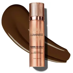 LUMINESS Silk Airbrush Spray Foundation - Full Coverage Foundation - Formula Hydrates & Moisturizes with Hyaluronic Acid, Aloe Vera & Hydrolyzed Silk (Shade - Deep Rich)