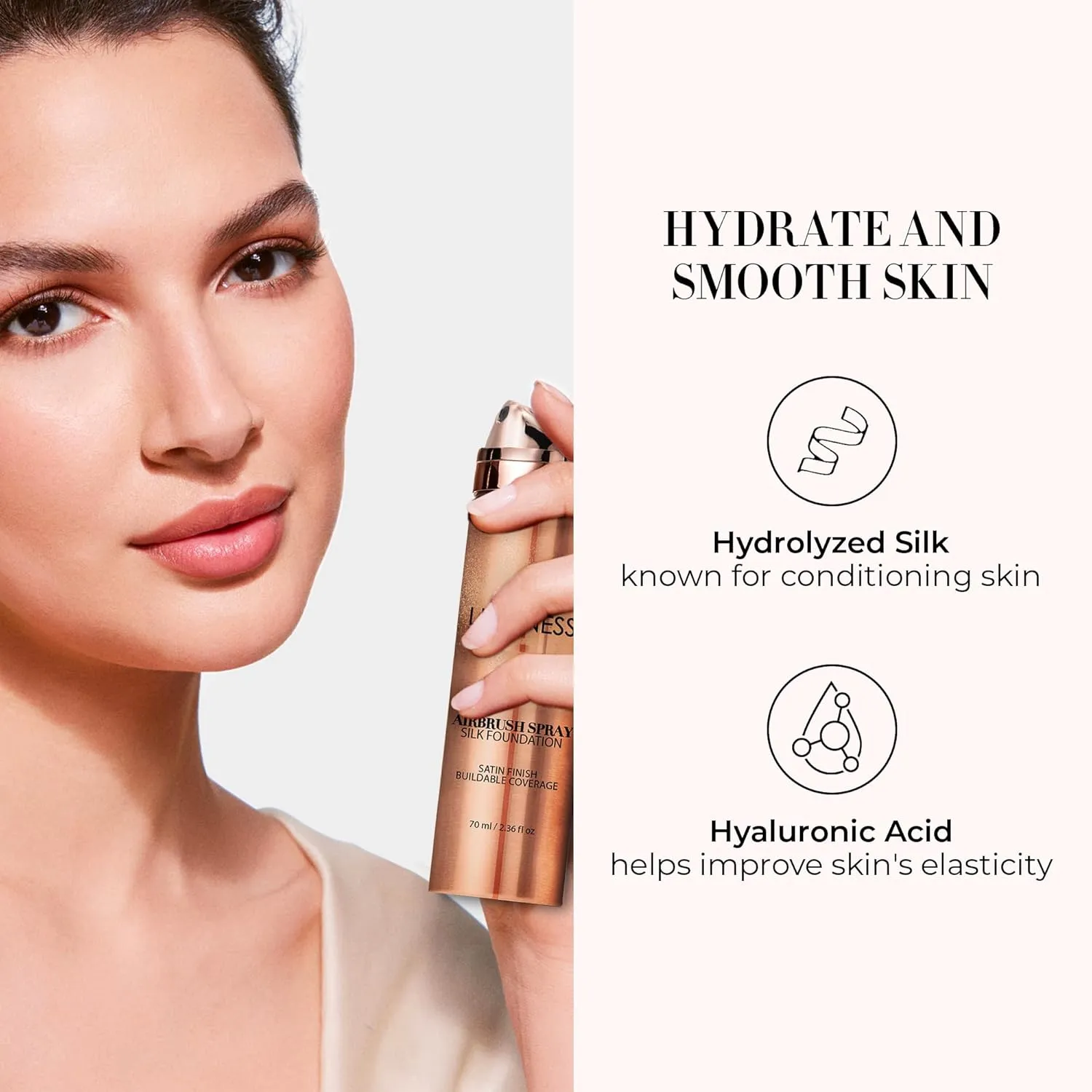 LUMINESS Silk Airbrush Spray Foundation - Full Coverage Foundation - Formula Hydrates & Moisturizes with Hyaluronic Acid, Aloe Vera & Hydrolyzed Silk (Shade - Deep Rich)