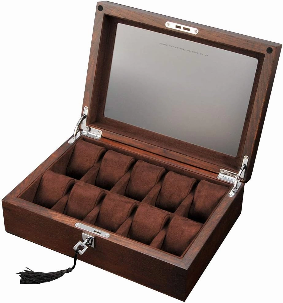 Luxury Premium Watch Box 12-Slot Display Organizer Jewelry Display Case with Key&Lock Removable Watch Pillows Full Solid Wood