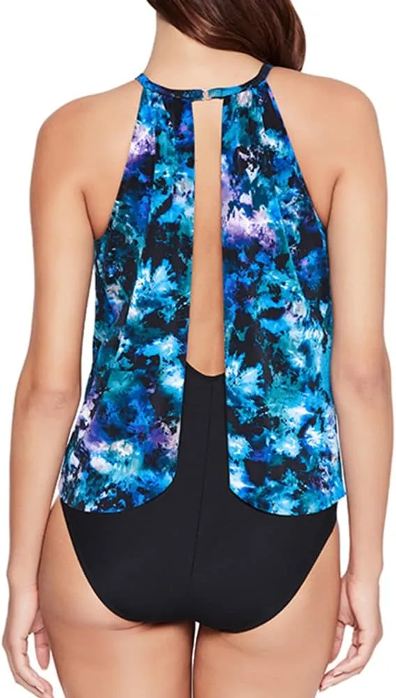 MagicSuit Women's Swimsuit Solid Aubrey High Neckline Soft Cup One Piece Swimsuit