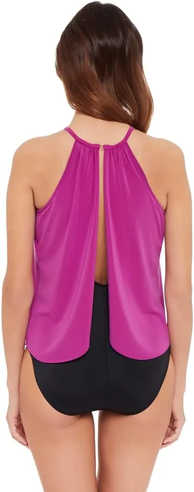 MagicSuit Women's Swimsuit Solid Aubrey High Neckline Soft Cup One Piece Swimsuit