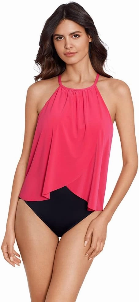 MagicSuit Women's Swimsuit Solid Aubrey High Neckline Soft Cup One Piece Swimsuit