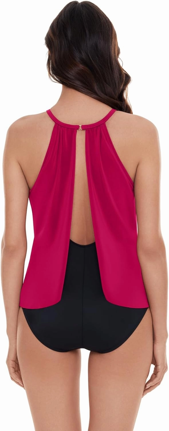 MagicSuit Women's Swimsuit Solid Aubrey High Neckline Soft Cup One Piece Swimsuit
