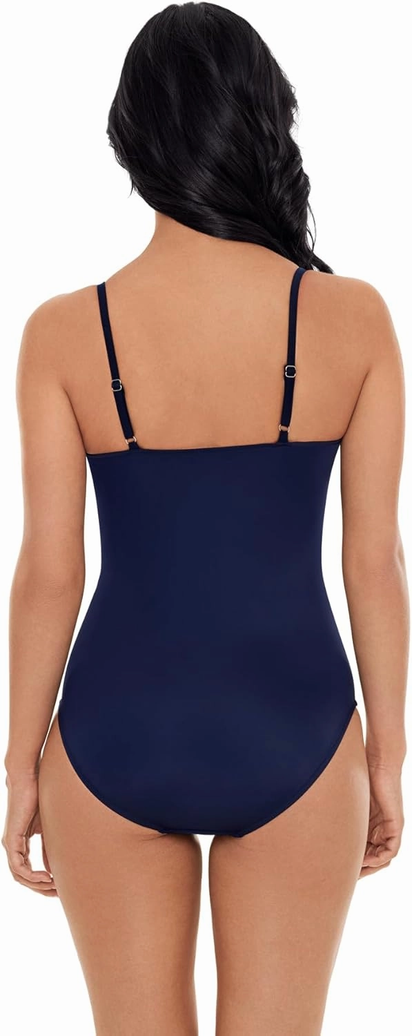 MagicSuit Women's Swimwear Solid Isabel Tummy Control Ruffle Front Soft Cup One Piece Swimsuit