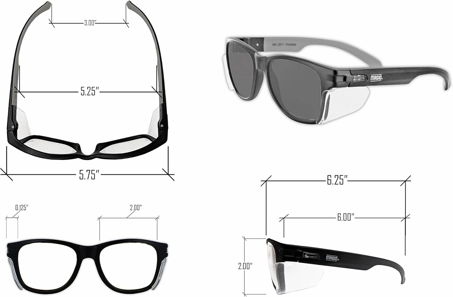 MAGID Gemstone Y50 Performance Anti-Fog Safety Glasses with Side Shields