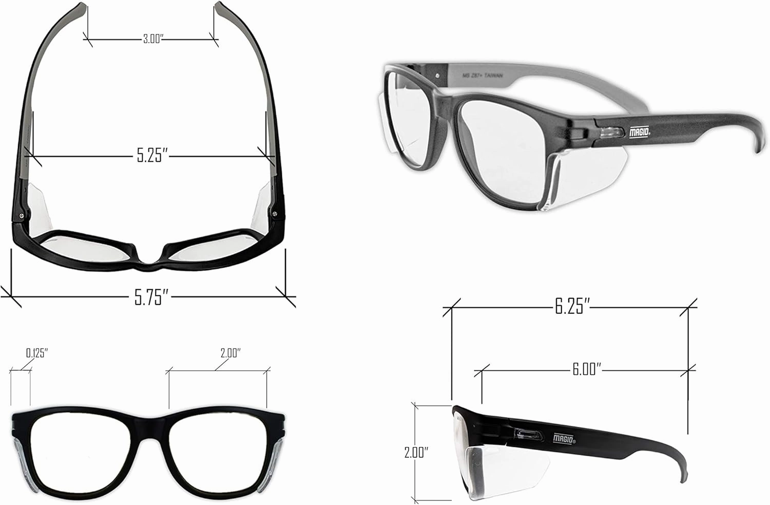 MAGID Gemstone Y50 Performance Anti-Fog Safety Glasses with Side Shields