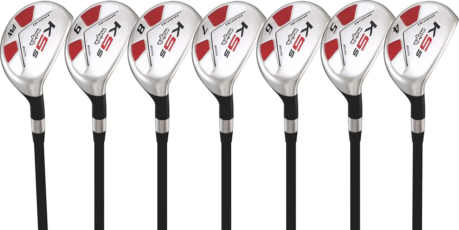 Majek Senior Men’s Golf All Hybrid Complete Full Set, which Includes: #4, 5, 6, 7, 8, 9, PW Senior Flex Right Handed New Utility “A” Flex Club