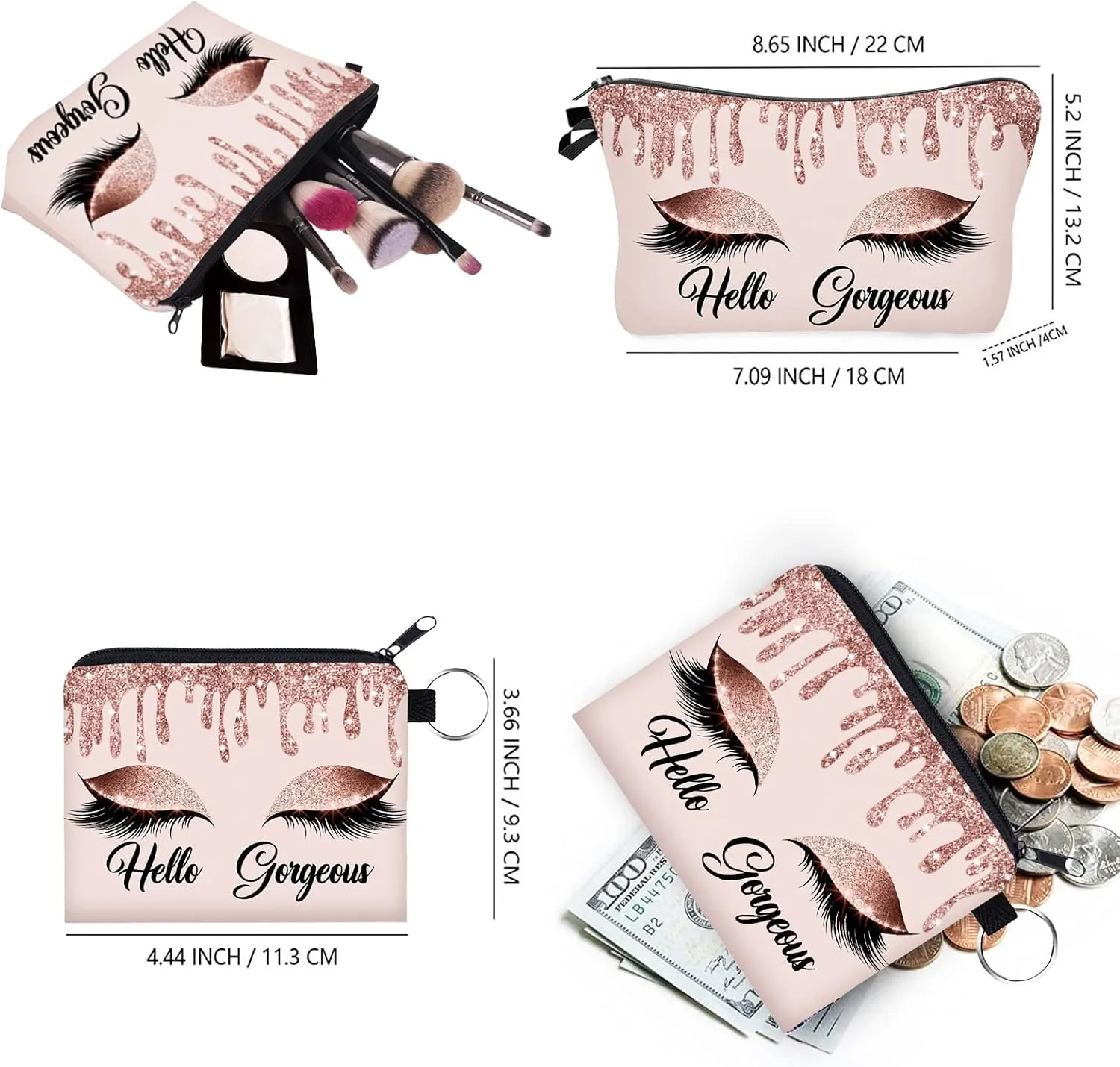 Makeup Bag for Purse Cosmetic Bags for Women Inspirational Gift for Womens Small Funny Cosmetics Pouch Bohu Travel Bag Cases for Toiletries Accessories Organizer (53911 22139)
