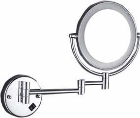 Makeup Vanity Mirror with Lights,Two-Sided Wall Mounted Beauty Mirror 3X Magnification Bathroom Mirror 360°Swivel Cosmetic Mirror,Silver (Silver Powered by Plug)