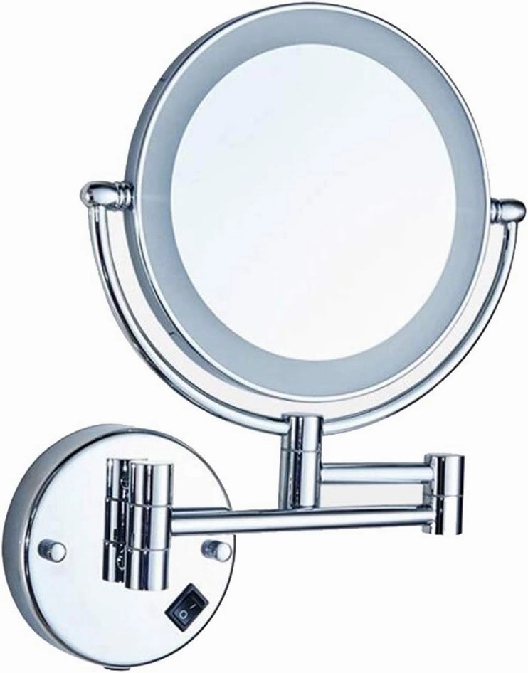 Makeup Vanity Mirror with Lights, Two-Sided Wall Mounted Beauty Mirror 3X Magnification Cosmetic Mirror Extendable Bathroom Mirror Powered by Plug,SIL