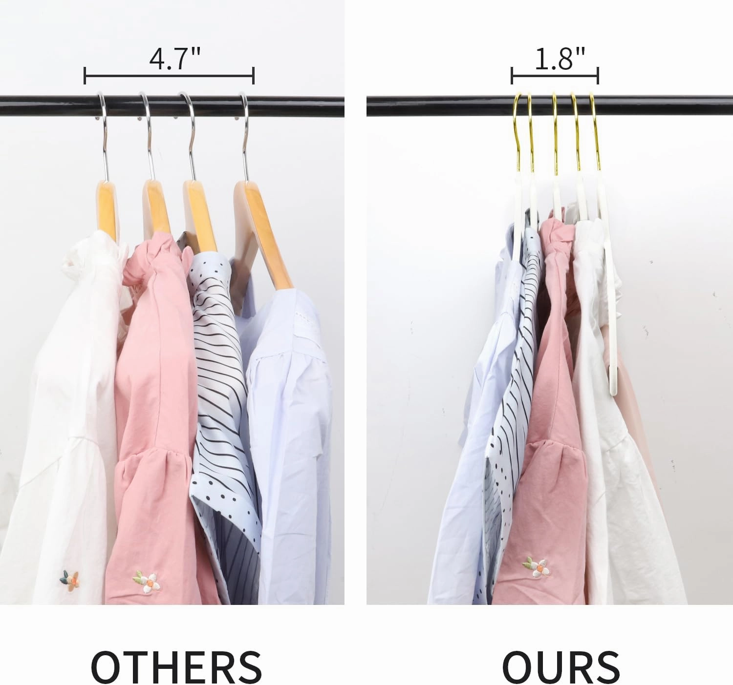 ManGotree Velvet Coat Hangers, Non-Slip Felt Suit Hangers, Ultra-Slim Space Saving Clothes Hanger with 360° Swivel Gold Hook, Sturdy for Coat, Suit, Shirt, Dress, Pant (36 Pack, White)