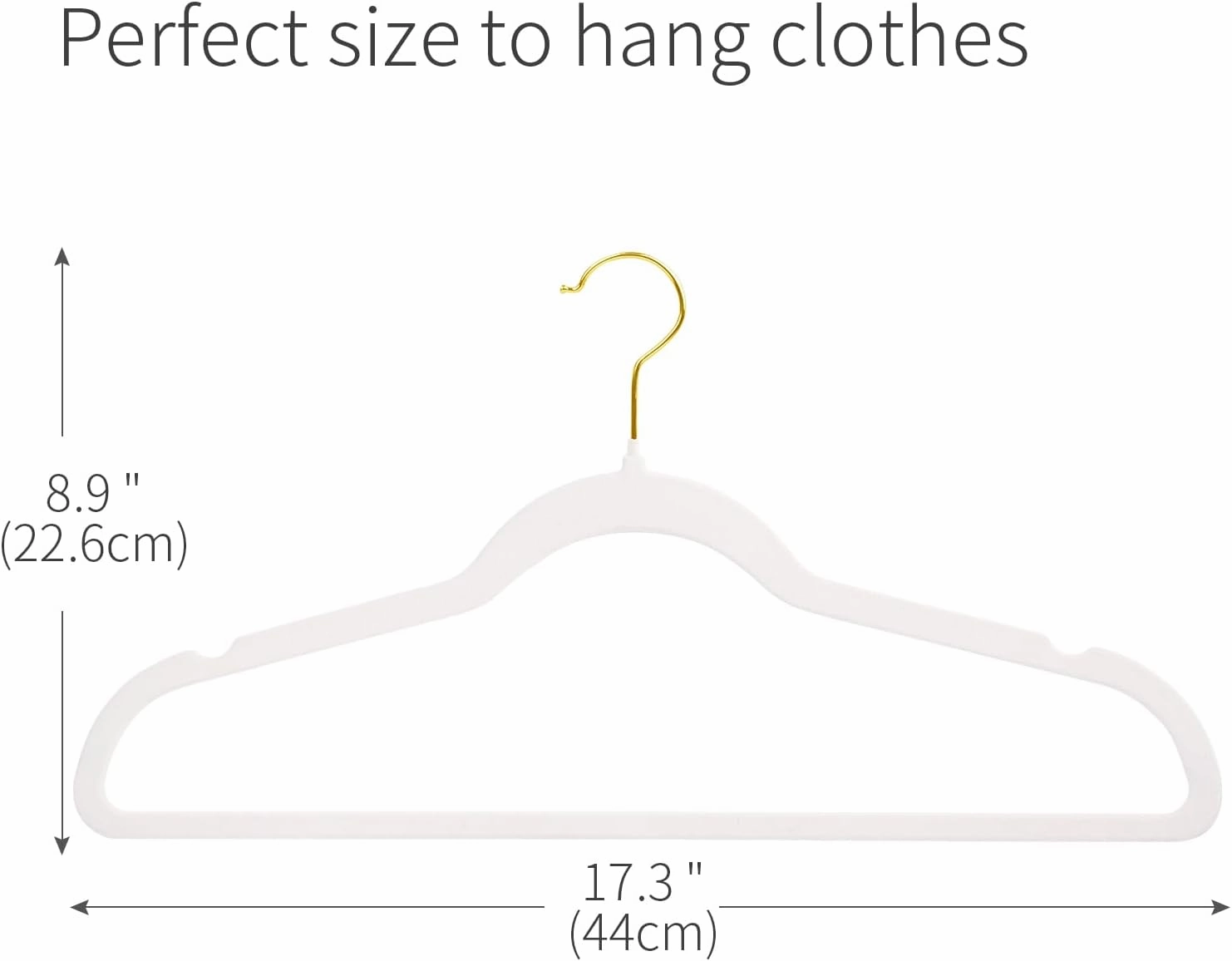 ManGotree Velvet Coat Hangers, Non-Slip Felt Suit Hangers, Ultra-Slim Space Saving Clothes Hanger with 360° Swivel Gold Hook, Sturdy for Coat, Suit, Shirt, Dress, Pant (36 Pack, White)