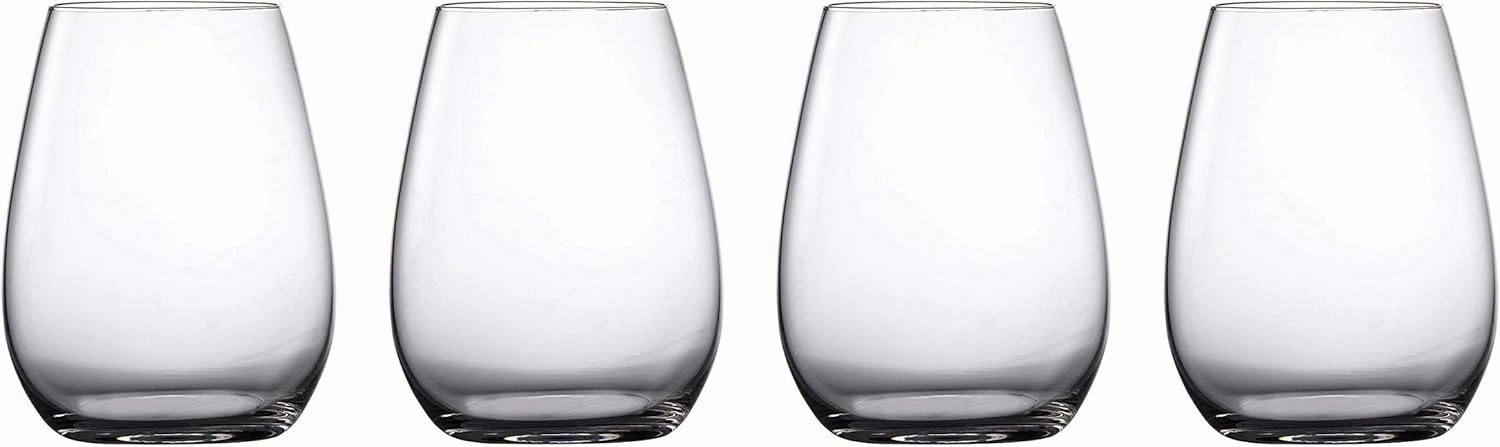 Marquis By Waterford Moments Stemless Wine Glass Set of 4, 4 Count (Pack of 1), Clear