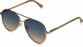 Martha Stewart Women's Ms115 Metal Uv400 Protective Aviator Pilot Sunglasses-Timeless Gifts for Her, 57mm