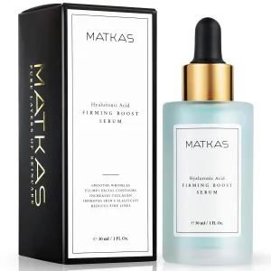 MATKAS Korean Hyaluronic Acid Serum for Face 1 Fl. Oz. with Niacinamide B3   Vitamin B5   8 Peptides and Ginseng Root Extract for Deep Firming, Plump Wrinkles, Hydrating Serum, Anti Aging Facial Serum