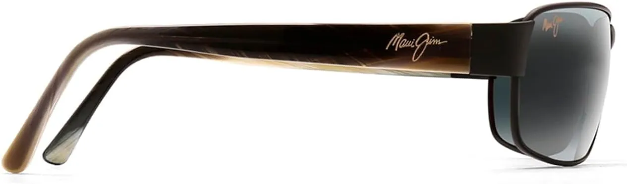 Maui Jim Men's and Women's Black Coral Polarized Rectangular Sunglasses