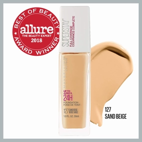 Maybelline Super Stay Full Coverage Liquid Foundation Makeup, Sand Beige, 1 fl. oz. (Packaging May Vary)