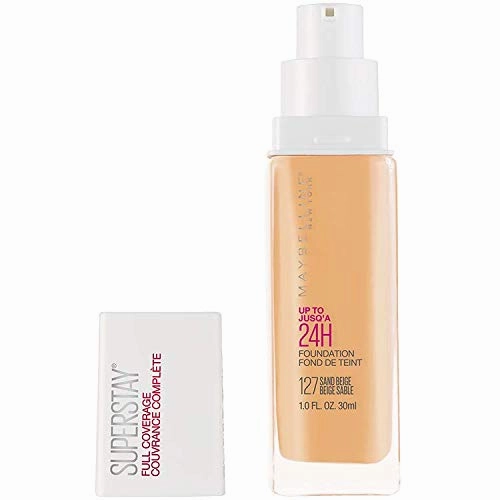 Maybelline Super Stay Full Coverage Liquid Foundation Makeup, Sand Beige, 1 fl. oz. (Packaging May Vary)