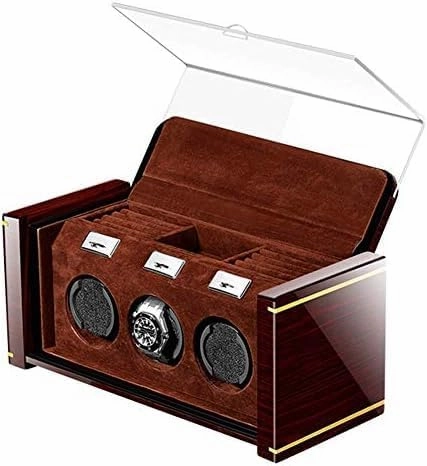 Mechanical Watch Shaker Automatic Watch Winder 3 Watch Winding Storages Box Quiet Motor Anti-Magnetization 4 Rotation Modes for Mechanical Watch Piano