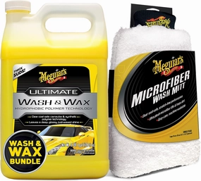 Meguiar's Ultimate Wash and Wax Bundle with Meguiar's Microfiber Wash Mitt
