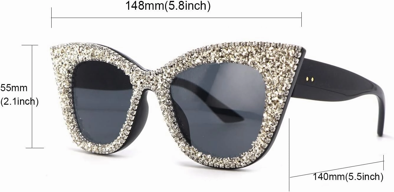 Melrose Fashion Polarized Reader Rhinestones Sunglasses Women Crystal Sunglasses Bling Diamond Eyeglasses Shades UV400