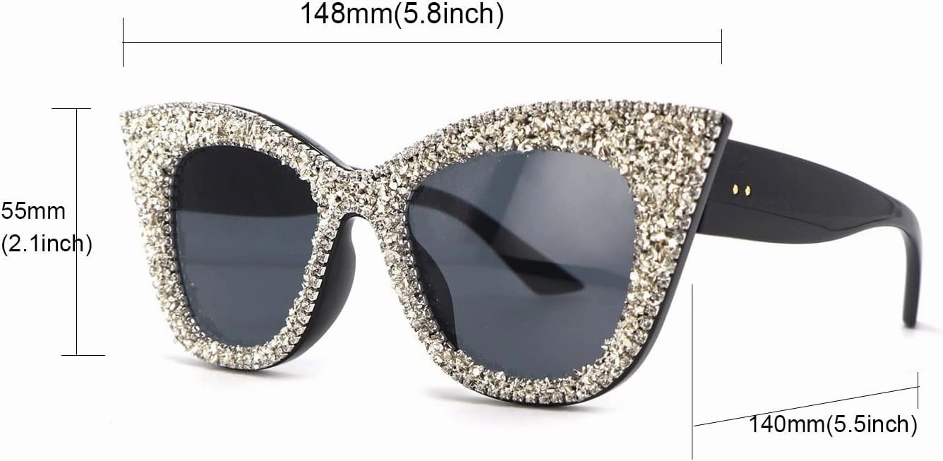 Melrose Fashion Polarized Reader Rhinestones Sunglasses Women Crystal Sunglasses Bling Diamond Eyeglasses Shades UV400