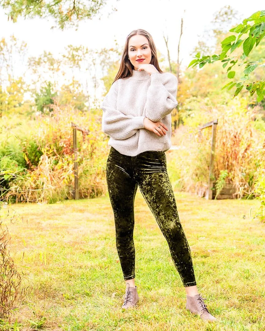 MeMoi Crushed Velvet Stretch Leggings