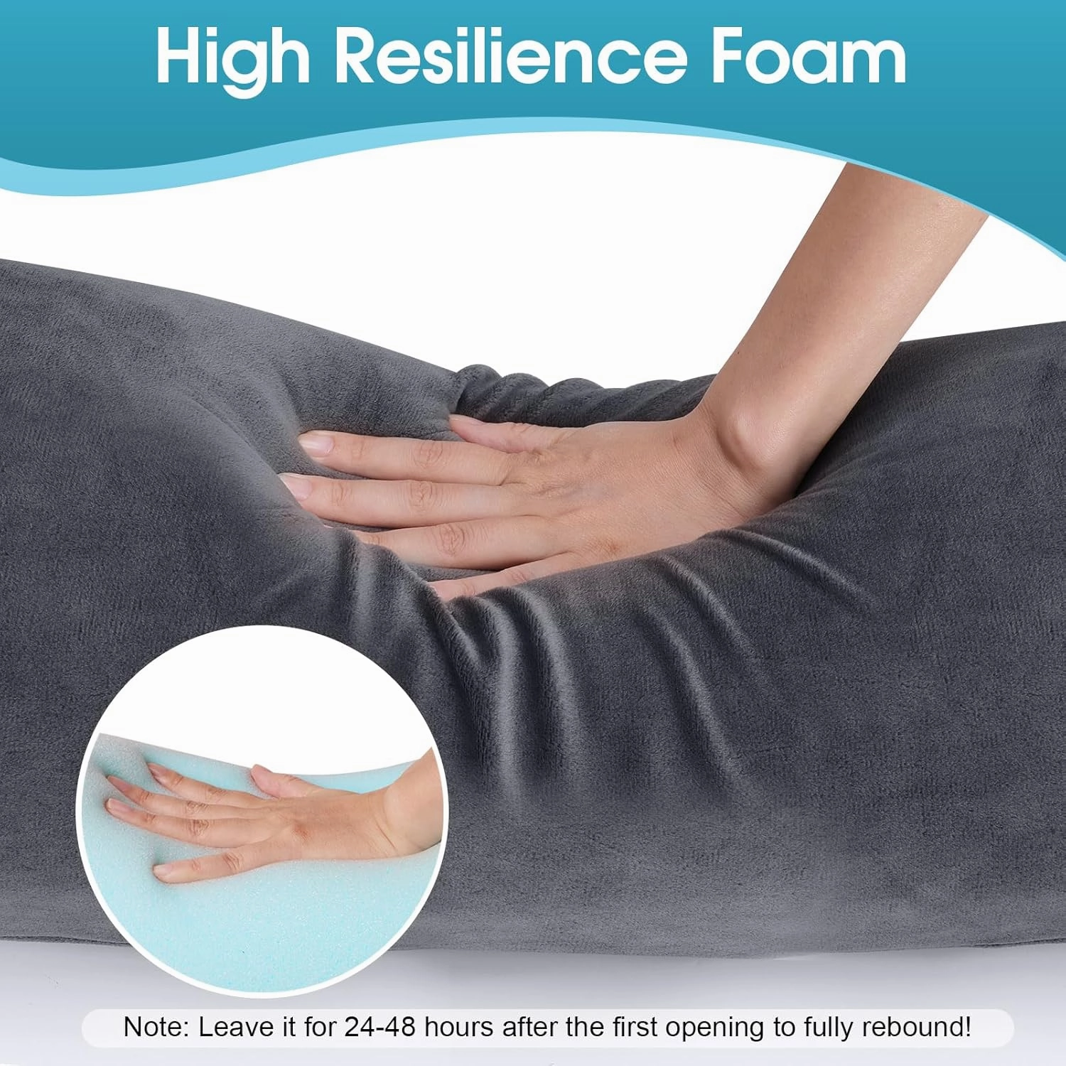 Memory Foam Body Pillow, Long Pillow for Bed, Big Full Body Pillows for Adults, Multifunctional Bolster Pillow with Removable & Washable Velvet Cover, Cylindrical Side Pillow (35.43"*7.9")