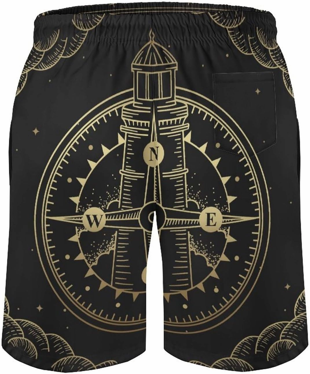 Men's Casual Summer Shorts Compass-Print,