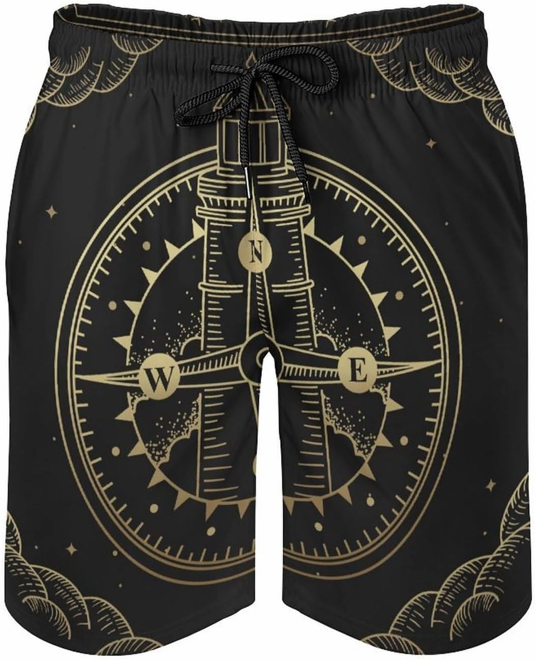 Men's Casual Summer Shorts Compass-Print,