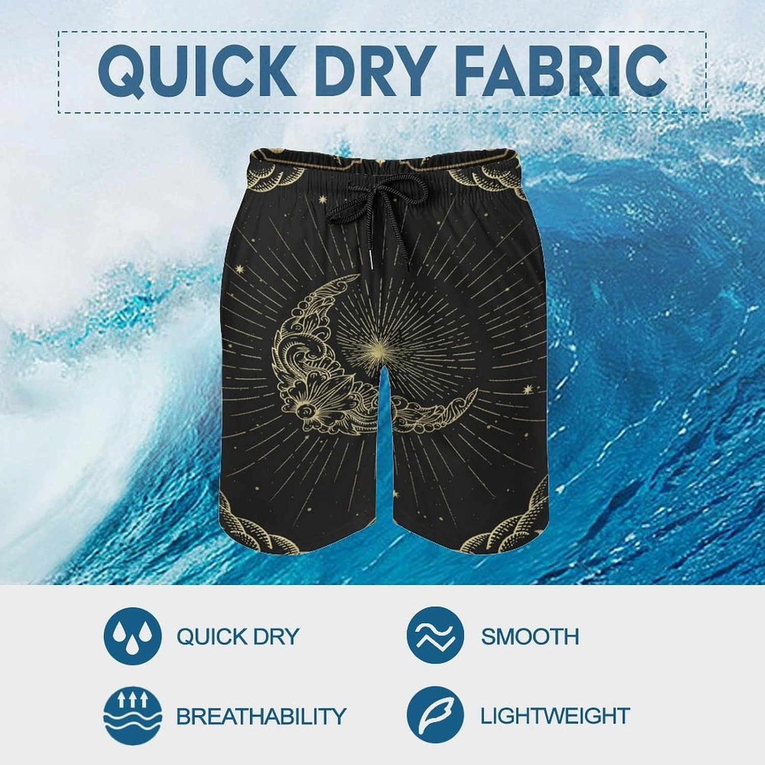 Men's Casual Summer Shorts Compass-Print,