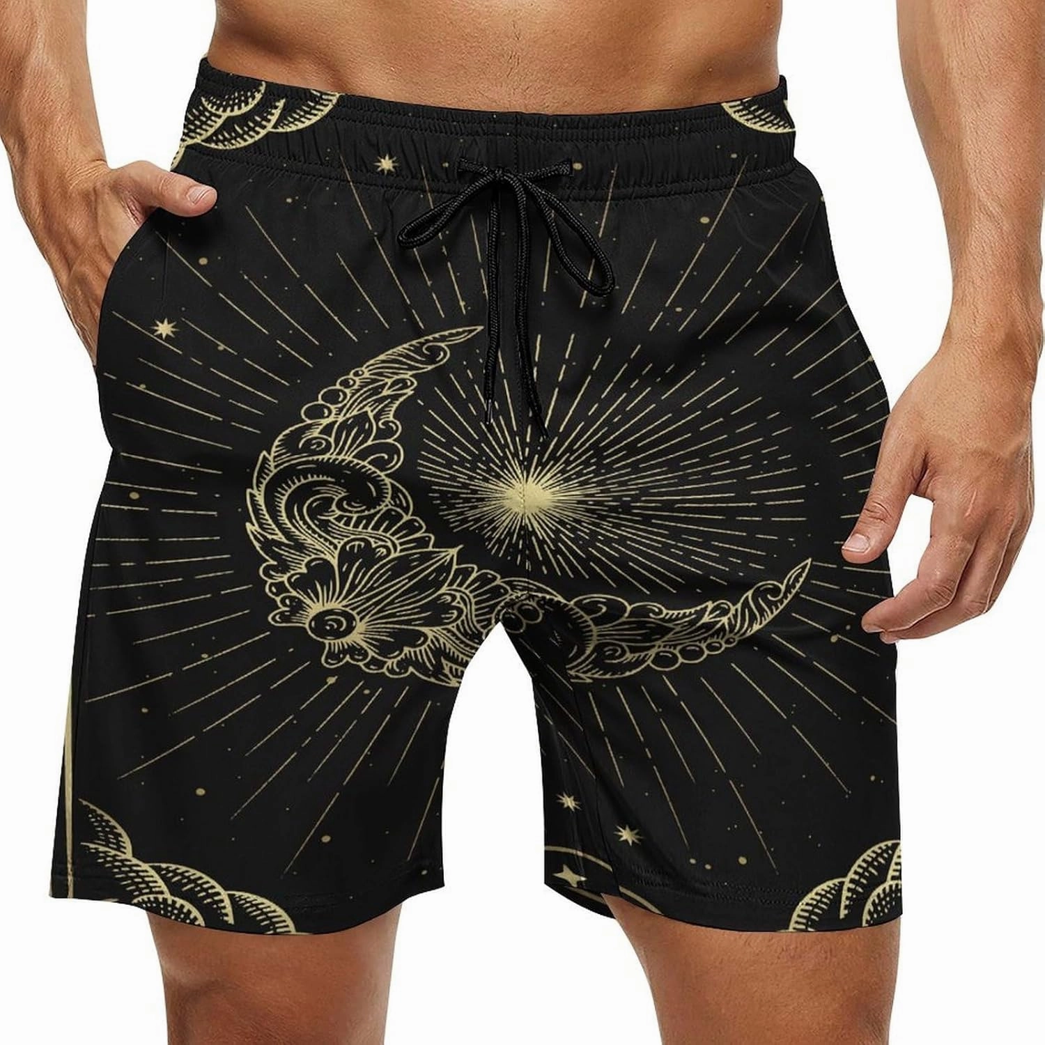 Men's Casual Summer Shorts Compass-Print,