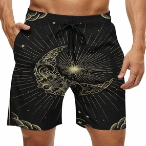Men's Casual Summer Shorts Compass-Print,