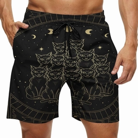 Men's Casual Summer Shorts Compass-Print,