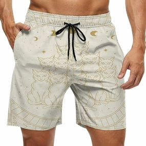 Men's Casual Summer Shorts Compass-Print,