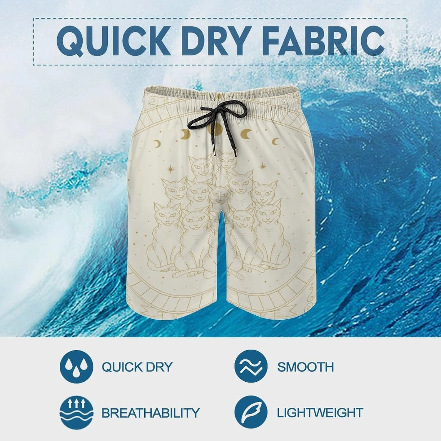 Men's Casual Summer Shorts Compass-Print,
