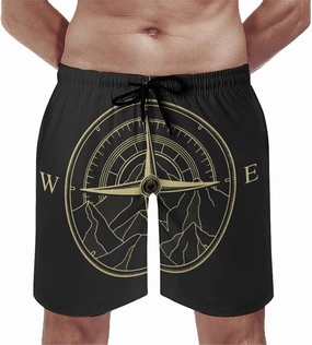Men's Dragonfly-Moon-print2 Athletic Shorts Drawstring Graphic Shorts,
