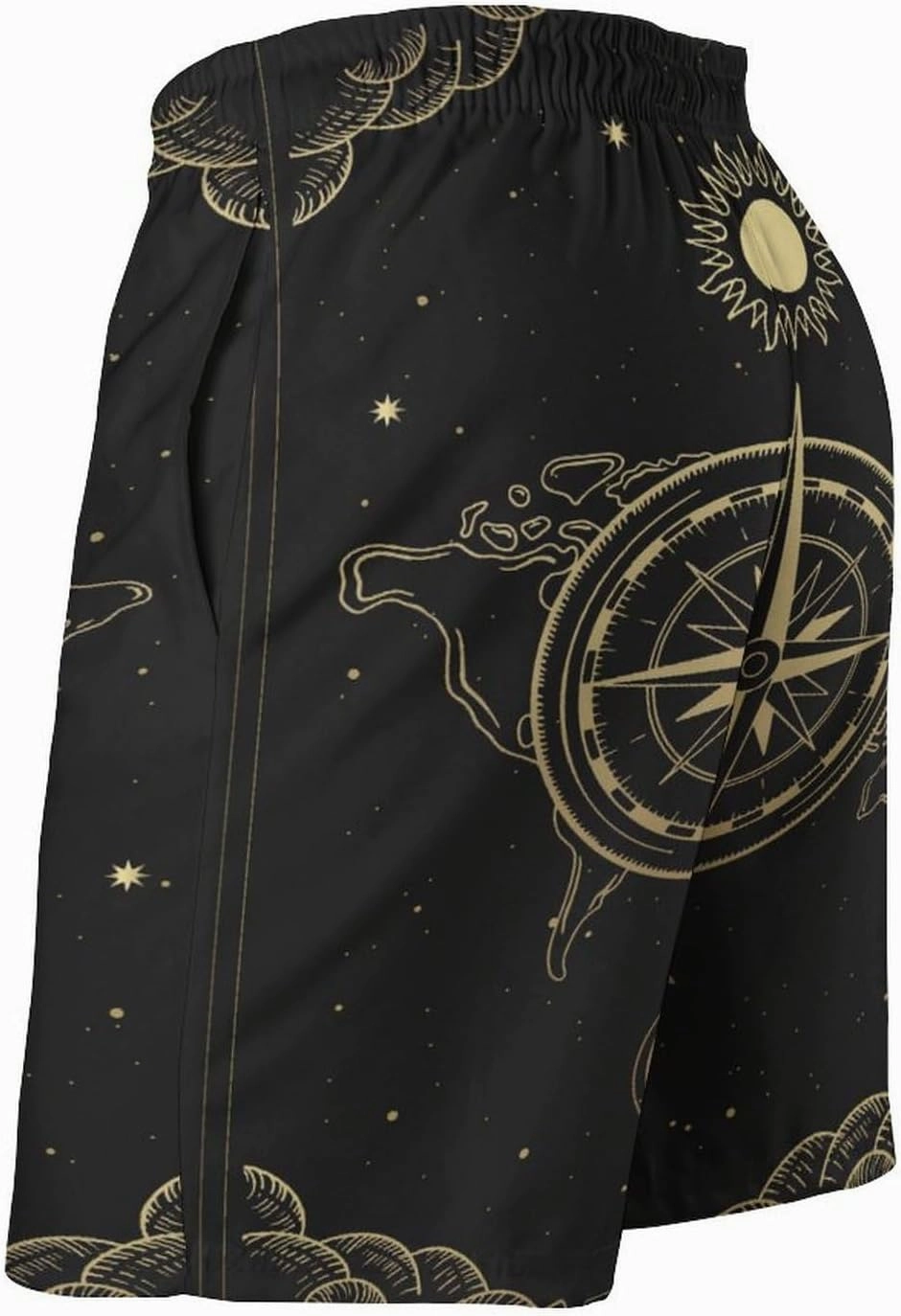 Men's Dragonfly-Moon-print2 Athletic Shorts Drawstring Graphic Shorts,