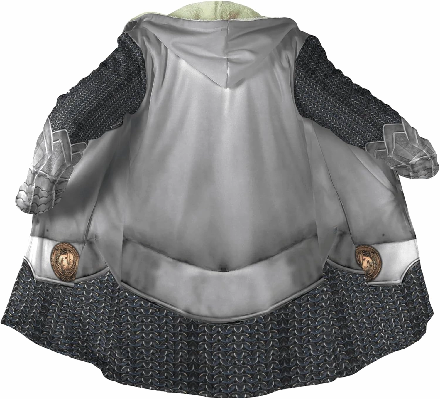 Men's Winter Warm Fleece Parka Jacket 3D Full Print Viking Medieval-Inspired Hooded Cloak Two Pocket Outdoor Couple Cape