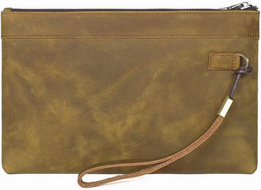 Men Wallet RFID Holder Purse Bank ID Cardholder Thin CaseLeather Card Clip(D)