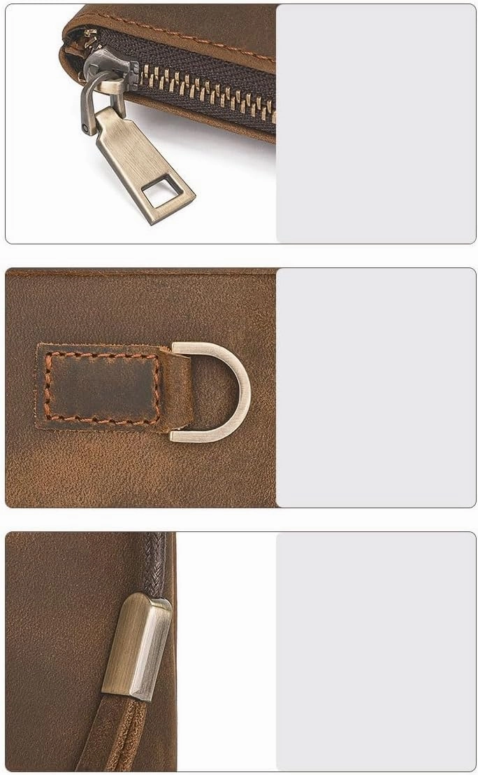 Men Wallet RFID Holder Purse Bank ID Cardholder Thin CaseLeather Card Clip(D)