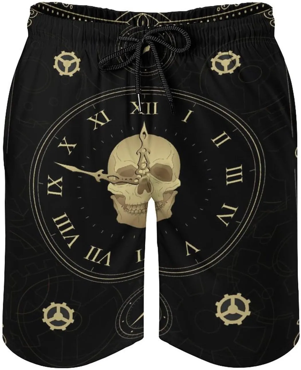 Men's Dragonfly-Moon-print2 Athletic Shorts Drawstring Graphic Shorts,
