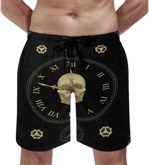 Men's Dragonfly-Moon-print2 Athletic Shorts Drawstring Graphic Shorts,