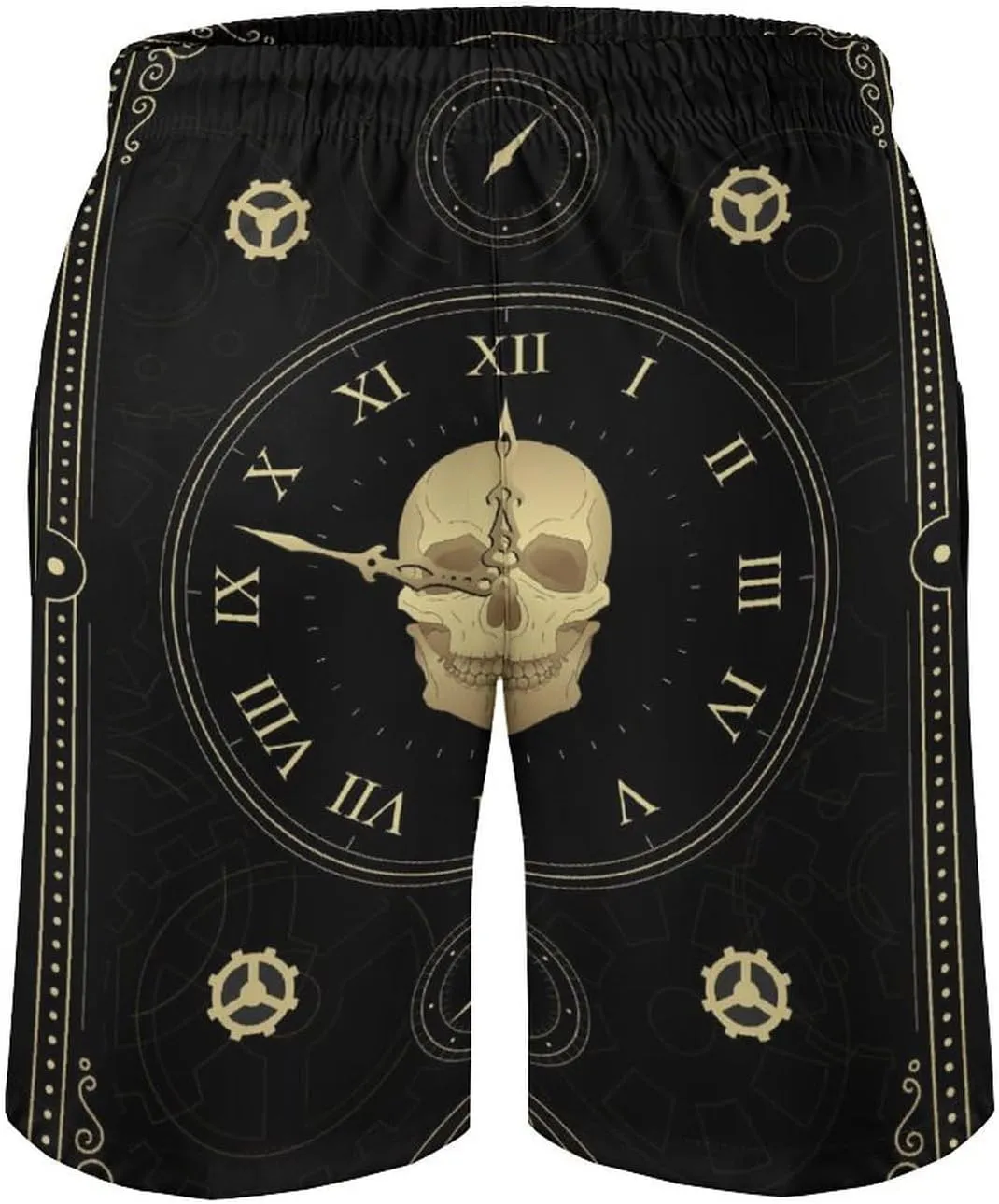 Men's Dragonfly-Moon-print2 Athletic Shorts Drawstring Graphic Shorts,